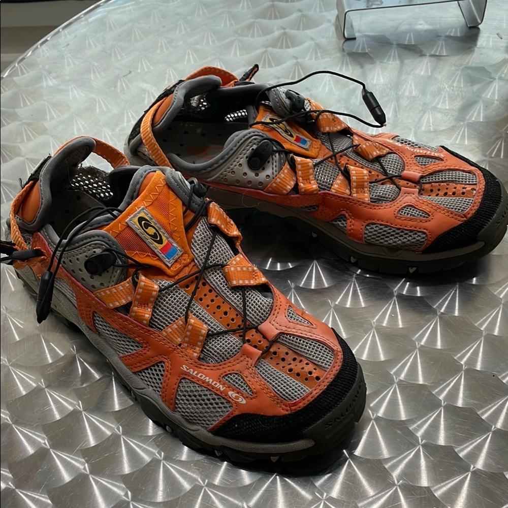 Salomon Orange and Gray Trail Running Shoes